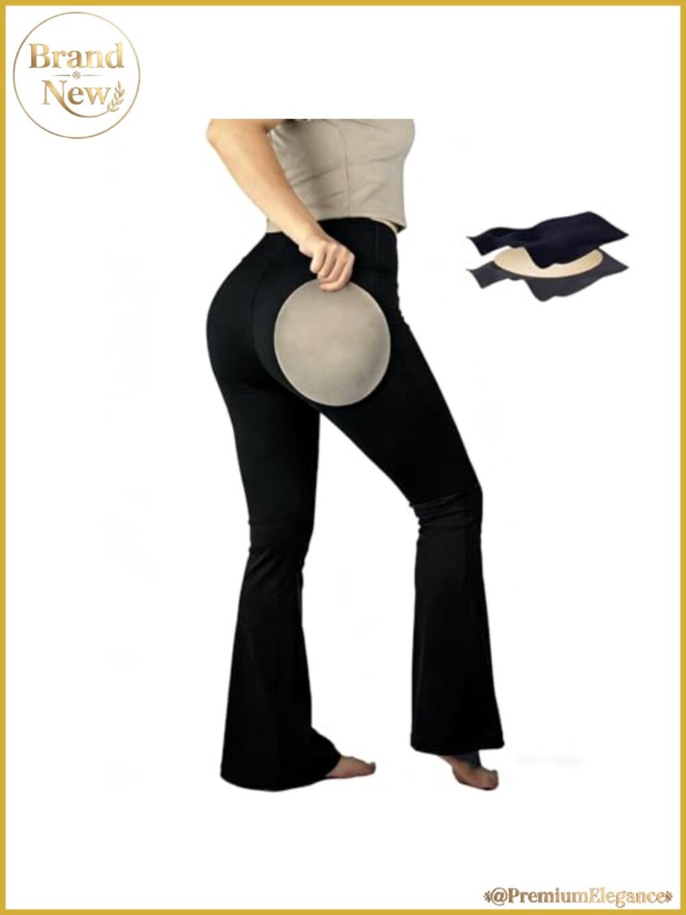 Flare Leggings High Waist Tummy Control Yoga Pants with Butt Lifting Pads